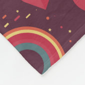 Couverture Polaire Motif Coeurs et cercles rétro (Coin)