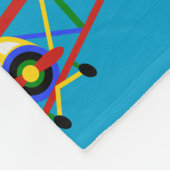 Couverture Polaire Motif coloré d'avion sur le bleu (Coin)