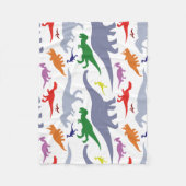Couverture Polaire Motif coloré de dinosaure (lumière) (Devant)