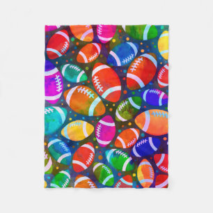 Couverture Polaire Motif coloré de football américain
