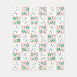 Couverture Polaire Motif coloré de hibou pour des enfants