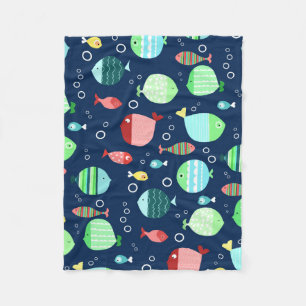Couverture Polaire Motif coloré de poissons