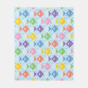 Couverture Polaire Motif coloré de poissons de l'océan