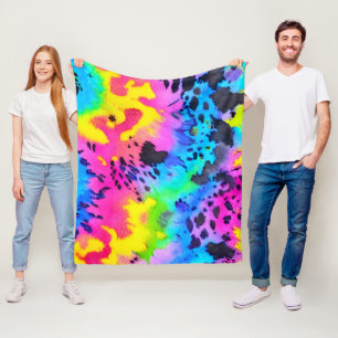 Couverture Polaire Motif coloré Wild Cheetah Tye Dye