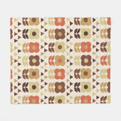 Couverture Polaire Motif continu fleurs rétro (Devant (Horizontal))