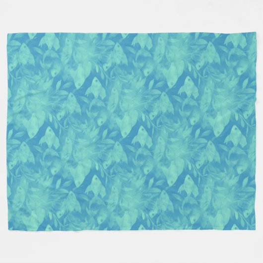 Couverture Polaire Motif cool d'aquarelle animale - Poisson 2 (Devant (Horizontal))
