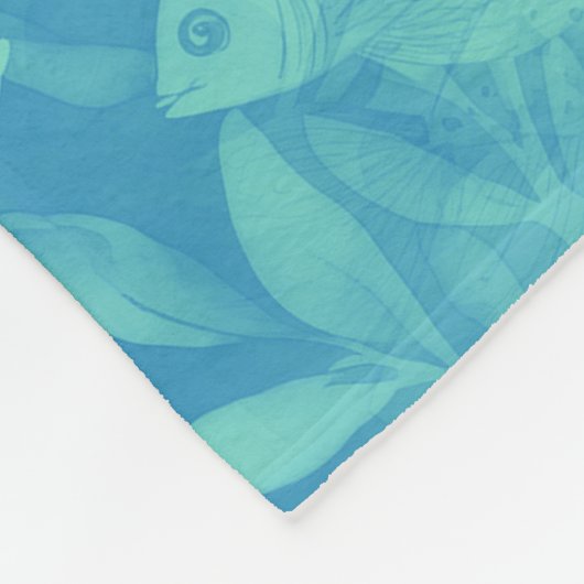 Couverture Polaire Motif cool d'aquarelle animale - Poisson 2 (Coin)