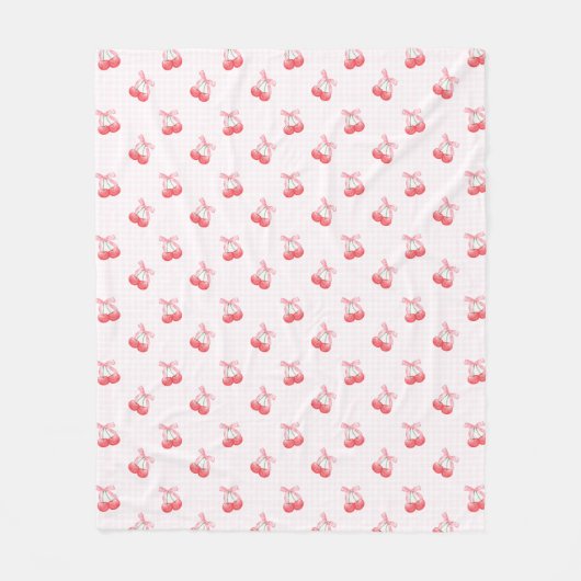 Couverture Polaire Motif Coquette Cherries Bow (Devant)
