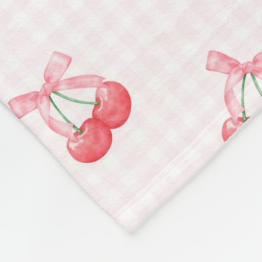 Couverture Polaire Motif Coquette Cherries Bow (Coin)