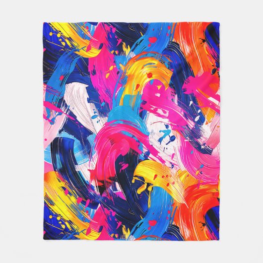 Couverture Polaire motif coups de pinceaux (Devant)