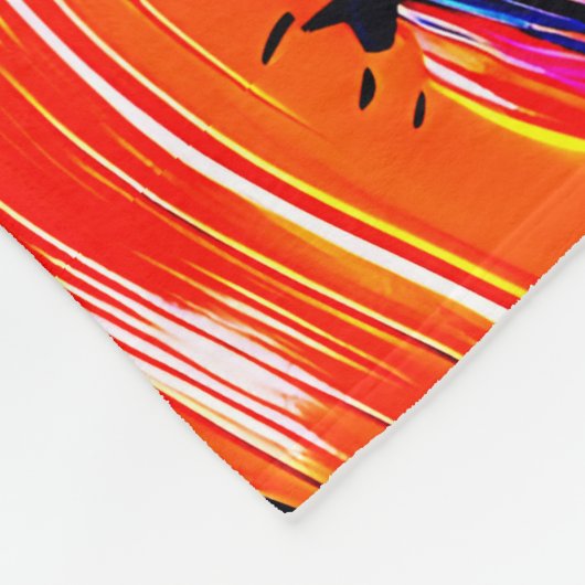 Couverture Polaire motif coups de pinceaux (Coin)