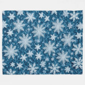 Couverture Polaire Motif courbé Flakes Bleu et Blanc (Devant (Horizontal))