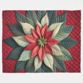 Couverture Polaire Motif courbé Poinsettia rouge (Devant (Horizontal))
