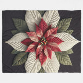 Couverture Polaire Motif courbé Poinsettia Rouge Vert Noir (Devant (Horizontal))