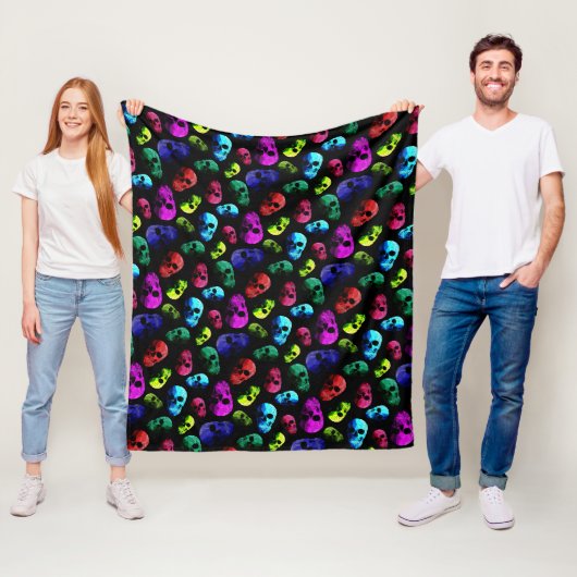Couverture Polaire Motif crânien (En situation)