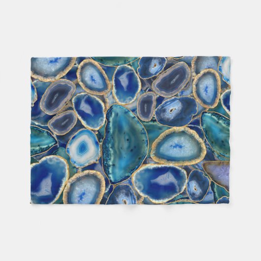 Couverture Polaire Motif cristal Blue Geodes (Devant (Horizontal))