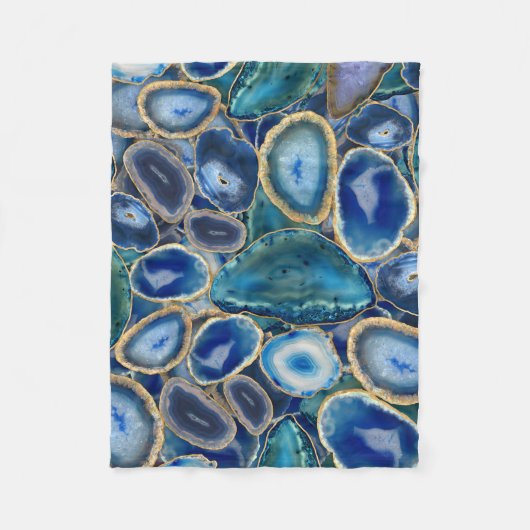 Couverture Polaire Motif cristal Blue Geodes (Devant)