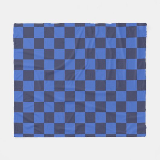 Couverture Polaire Motif croate À damiers bleu foncé moderne (Devant (Horizontal))