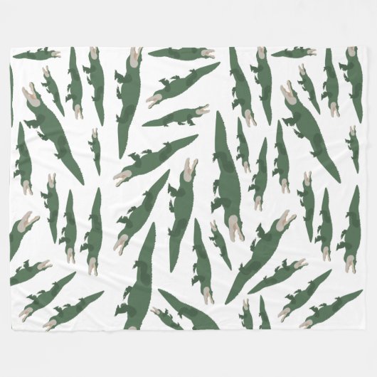 Couverture Polaire Motif crocodile de l'alligator mignon (Devant (Horizontal))