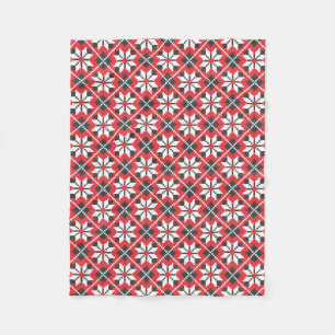 Couverture Polaire Motif croisé transparent rouge et noir