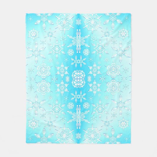 Couverture Polaire Motif Crystal Snowflakes (Devant)
