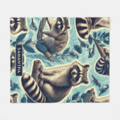 Couverture Polaire Motif Cute Racoon (Devant (Horizontal))