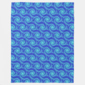 Couverture Polaire Motif cyan bleu spiral fractal (Devant)