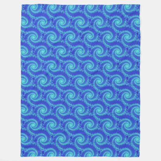 Couverture Polaire Motif cyan bleu spiral fractal (Devant)