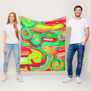 Couverture Polaire Motif d'abstraction coloré