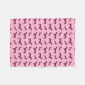 Couverture Polaire Motif dachshund rose pâle (Devant (Horizontal))
