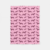 Couverture Polaire Motif dachshund rose pâle (Devant)