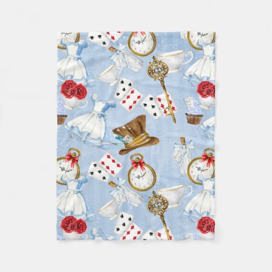 Couverture Polaire Motif d'Alice du pays des merveilles (Devant)