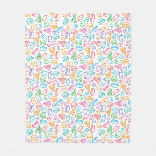 Couverture Polaire Motif d'aliments de préparation rapide