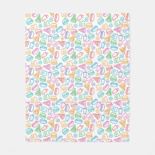 Couverture Polaire Motif d'aliments de préparation rapide (Devant)