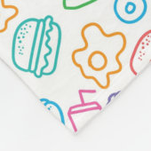 Couverture Polaire Motif d'aliments de préparation rapide (Coin)