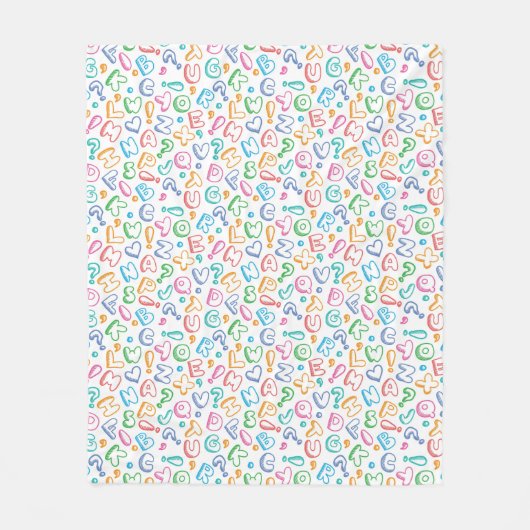 Couverture Polaire motif d'alphabet (Devant)