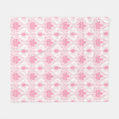Couverture Polaire motif damassé rose blanc (Devant (Horizontal))