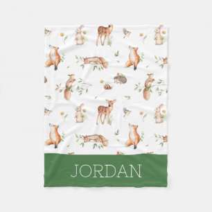 Couverture Polaire Motif d'amis animaux de bois mignon
