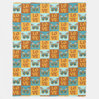 Motif d'amour papillon | Dégradé bleu et orange