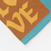 Couverture Polaire Motif d'amour papillon | Dégradé bleu et orange (Coin)