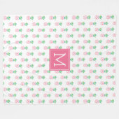 Couverture Polaire Motif d'ananas rose monogramme (Devant (Horizontal))