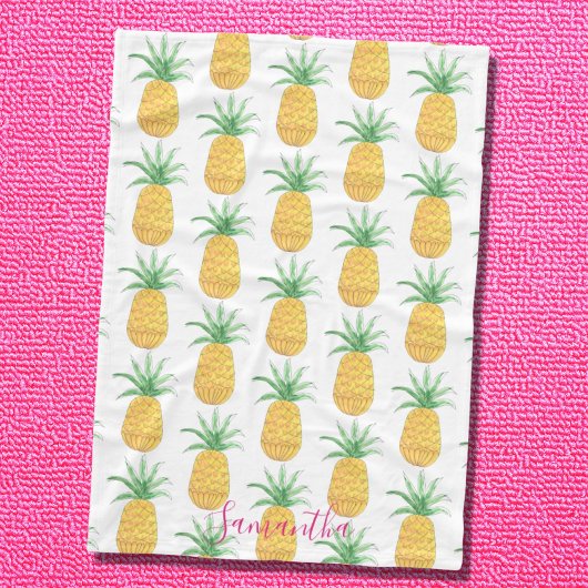 Couverture Polaire Motif d'ananas tropical personnalisé