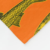 Couverture Polaire Motif d'anchois - orange, noir et orange (Coin)