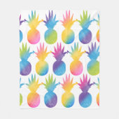 Couverture Polaire Motif d'aquarelle arc-en-ciel d'ananas tropical (Devant)