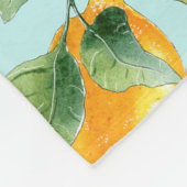 Couverture Polaire Motif d'aquarelle avec citrons et feuilles. Seamel (Coin)