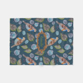Couverture Polaire Motif d'aquarelle Blue Birds (Devant (Horizontal))