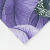 Couverture Polaire Motif d'aquarelle de fleurs d'anémone violet (Coin)