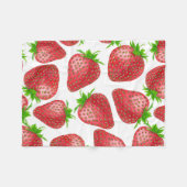Couverture Polaire Motif d'aquarelle de fraises (Devant (Horizontal))