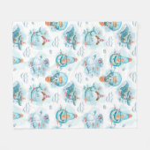 Couverture Polaire Motif d'aquarelle de la belle baleine nautique (Devant (Horizontal))