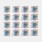 Couverture Polaire Motif d'aquarelle de Manatee (Devant (Horizontal))